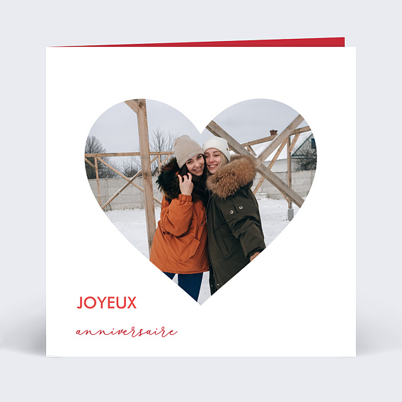 Carte anniversaire adulte Forme Cœur