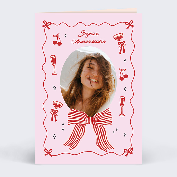 Carte anniversaire adulte Gros nœud