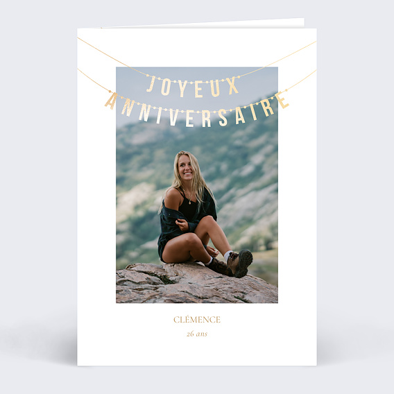 Carte anniversaire adulte Guirlande photo