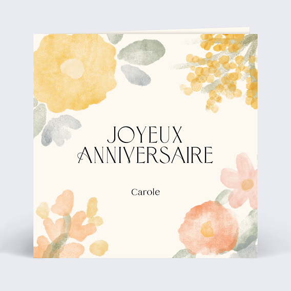 Carte anniversaire adulte Jardin Aquarelle