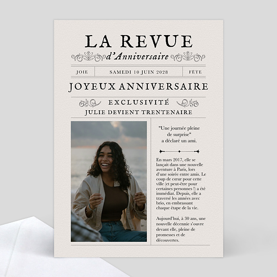 Carte anniversaire adulte La revue