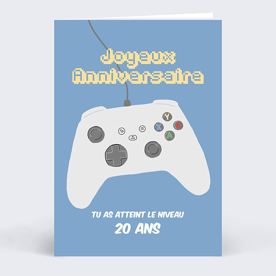 Carte anniversaire adulte Level Up