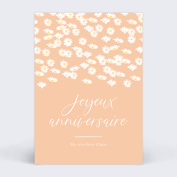 Carte anniversaire adulte Marguerite