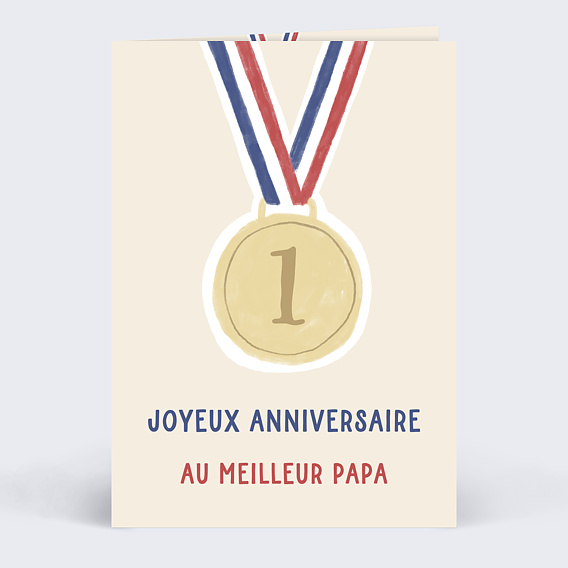 Carte anniversaire adulte Médaille