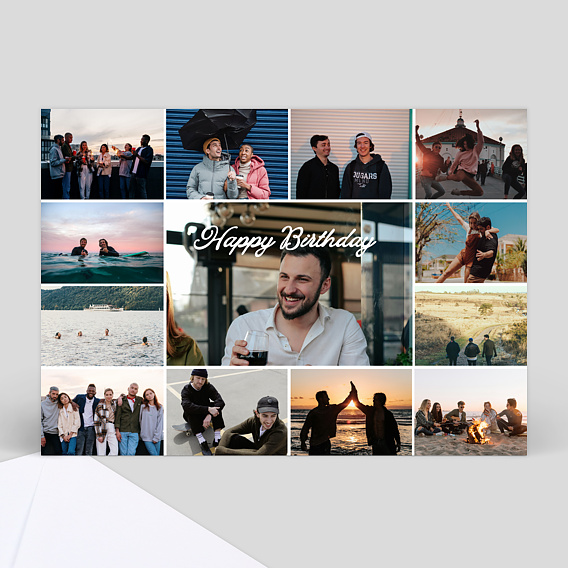Carte anniversaire adulte Multiphoto Beaux Souvenirs