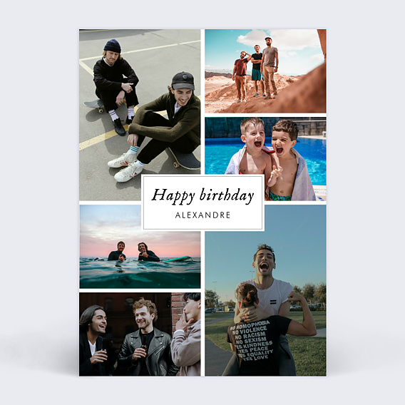 Carte anniversaire adulte Multiphotos Etiquette