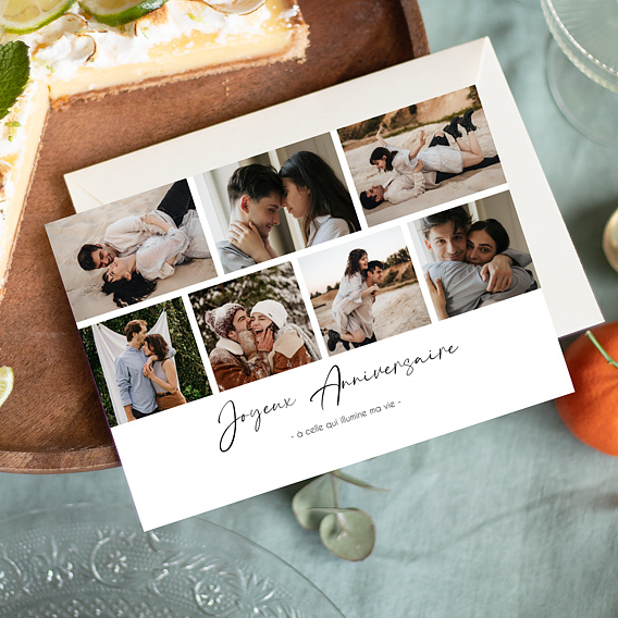 Carte anniversaire adulte Multiphotos Simple