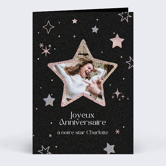 Carte anniversaire adulte Notre Star