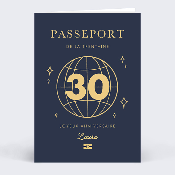 Carte anniversaire adulte Passeport