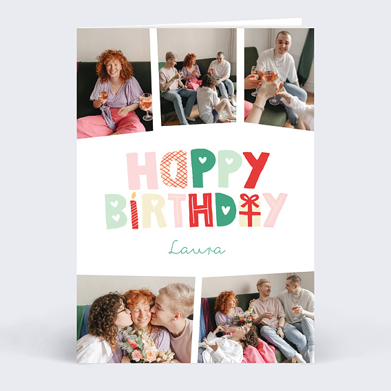 Carte anniversaire adulte Patchwork