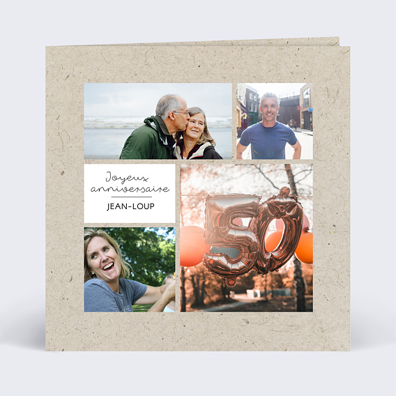 Carte anniversaire adulte Pêle Mêle Coton