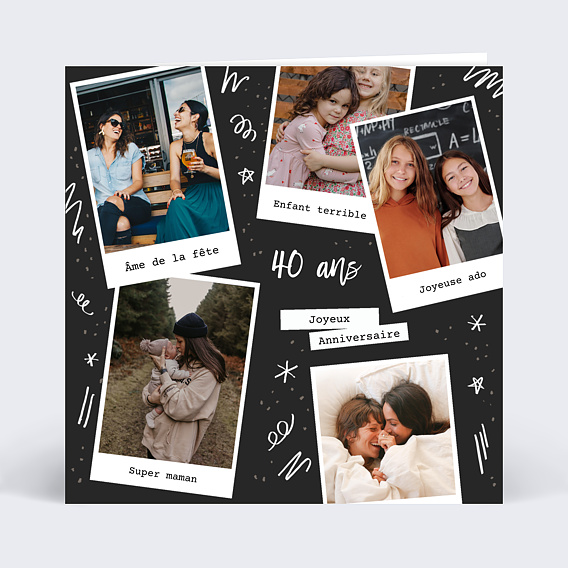 Carte anniversaire adulte Petits tirages souvenirs