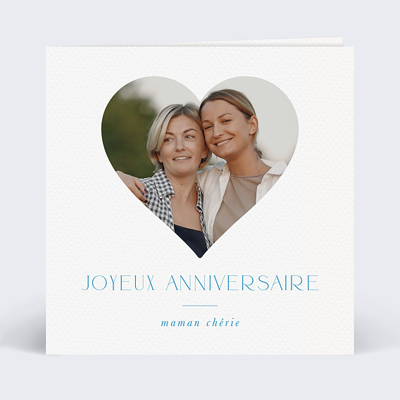 Carte anniversaire adulte Photo en Coeur