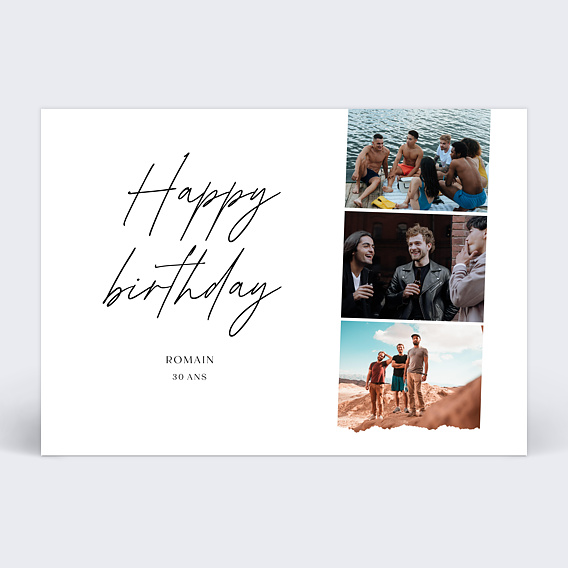 Carte anniversaire adulte Photobooth