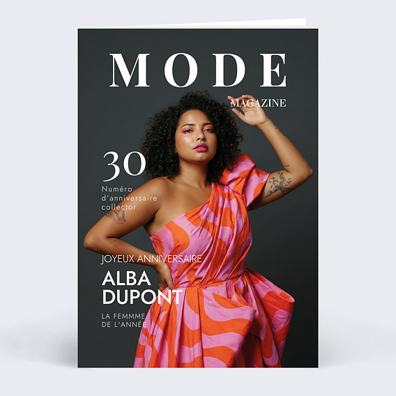 Carte anniversaire Portrait magazine