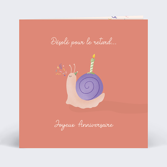 Carte anniversaire adulte Retardataire