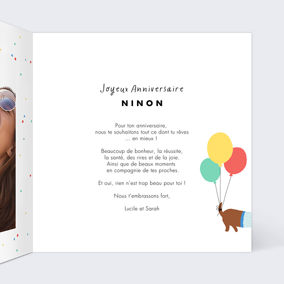 Carte anniversaire Chien Saucisse Intérieur Droit