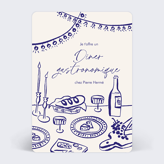 Carte anniversaire adulte Bon pour gastronomie