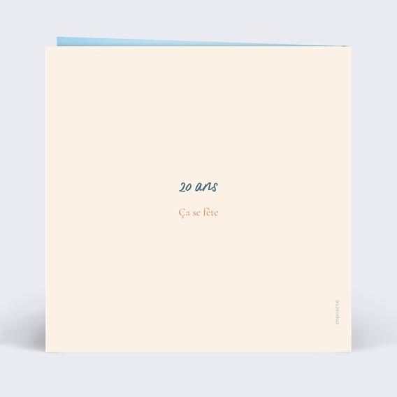 Carte anniversaire Portrait aligné minimaliste Verso