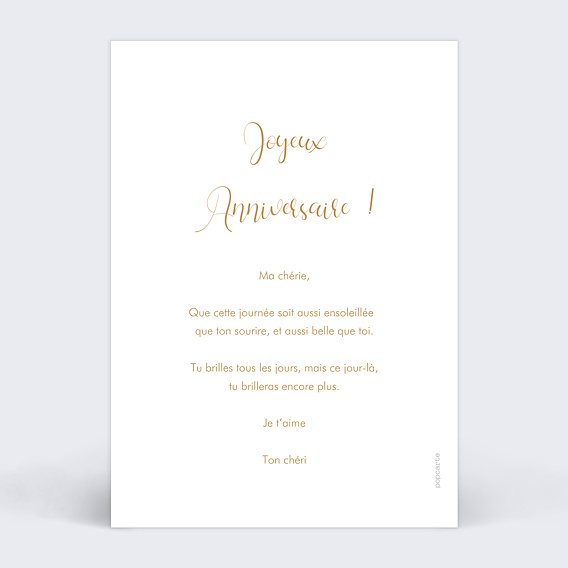 Carte anniversaire Arche Verso