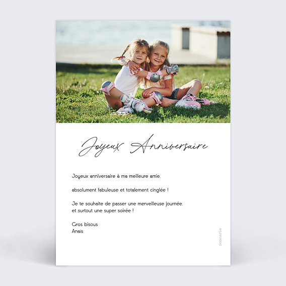 Carte anniversaire Beau pêle-mêle Verso