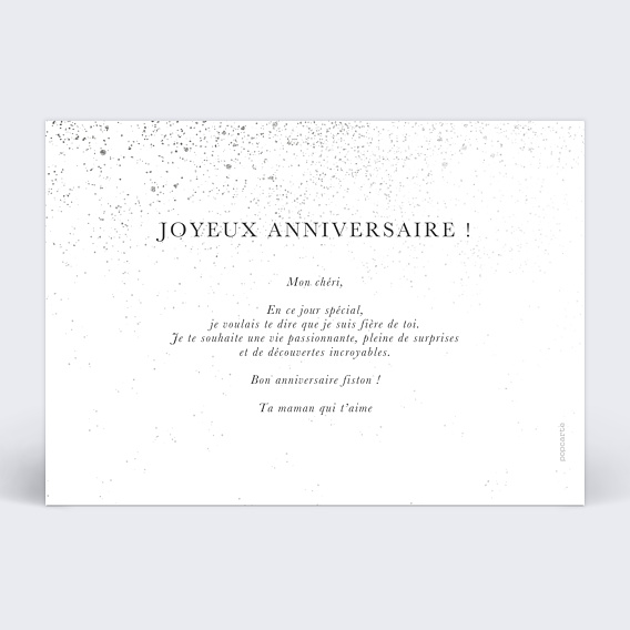 Carte anniversaire Belles Années Verso
