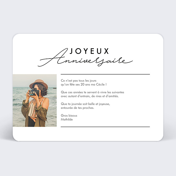 Carte anniversaire Destructuré Verso