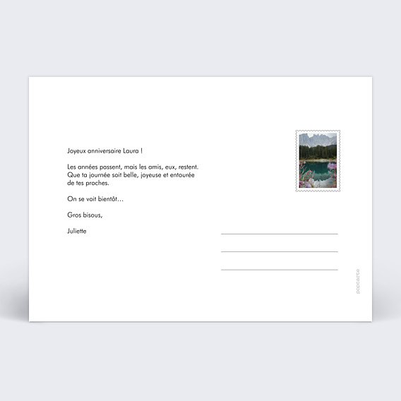 Carte anniversaire Scrapbooking Verso