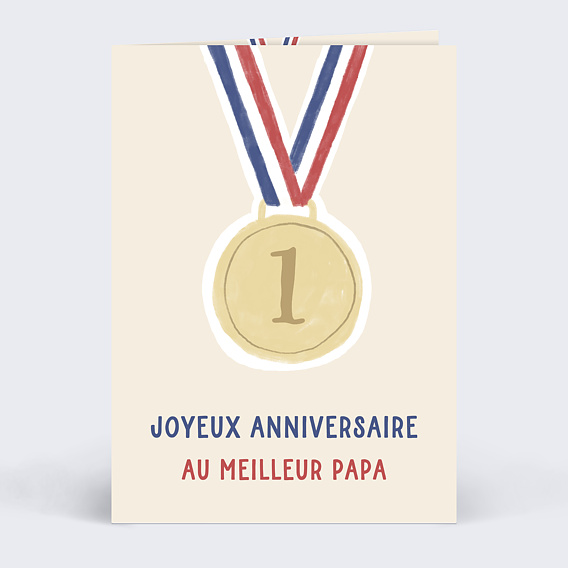 Carte anniversaire Médaille