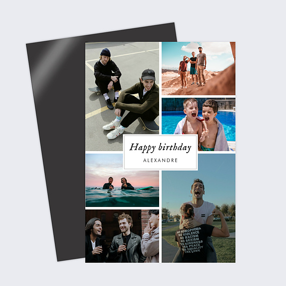 Carte anniversaire Multiphotos Etiquette Après 1