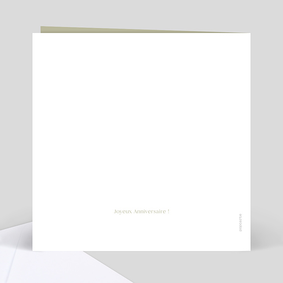 Carte anniversaire Etiquette Carré Verso