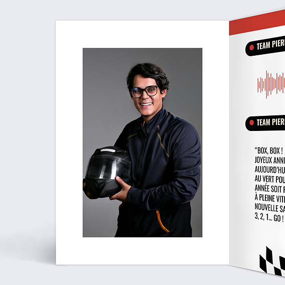 Carte anniversaire Formule 1 Intérieur Gauche