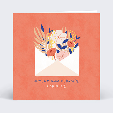 Carte anniversaire adulte Courrier Fleuri