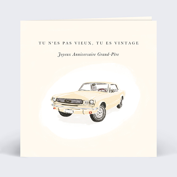 Carte anniversaire Voiture Vintage Recto