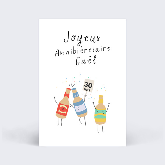 Carte anniversaire adulte Bières en Fête