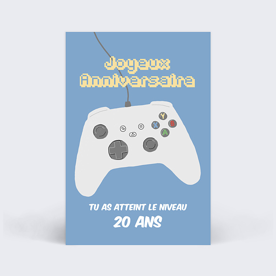 Carte anniversaire adulte Level Up