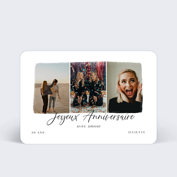 Carte anniversaire adulte Triptyque Original