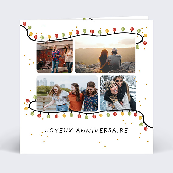 Carte anniversaire Guirlande Recto