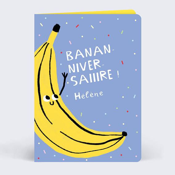 Carte anniversaire adulte Banane Festive