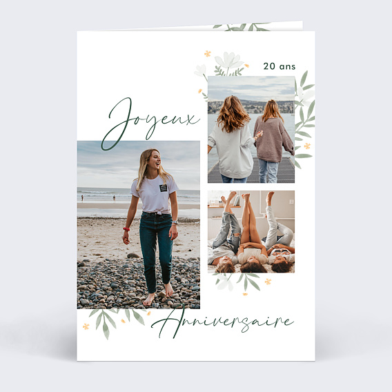 Carte anniversaire adulte Fleurs en Fête