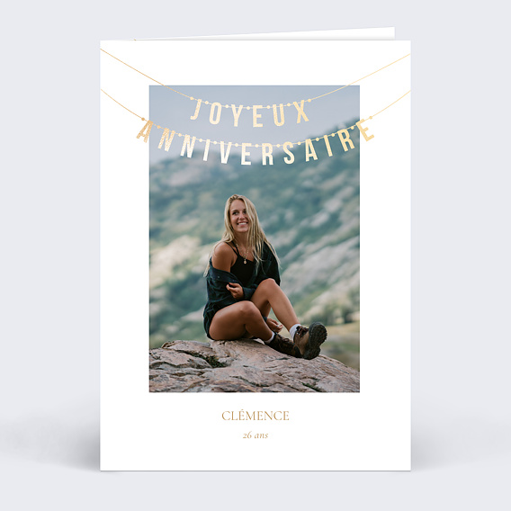 Carte anniversaire adulte Guirlande photo