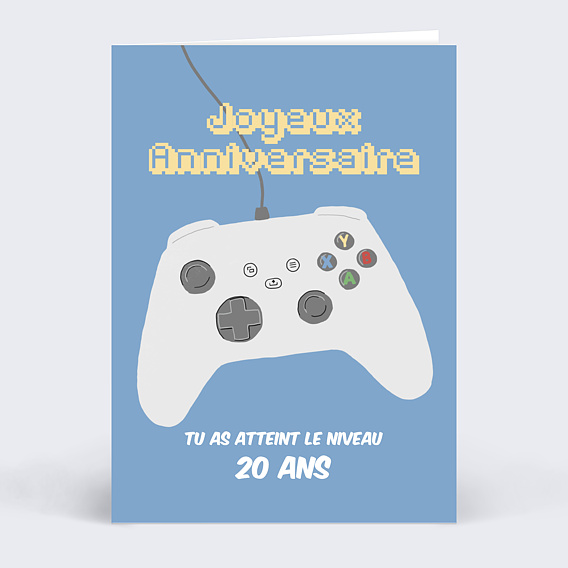 Carte anniversaire adulte Level Up
