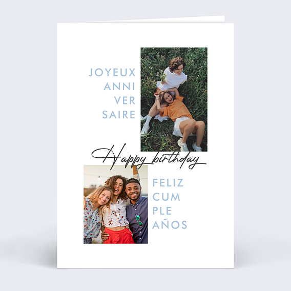 Carte anniversaire adulte Multilingue