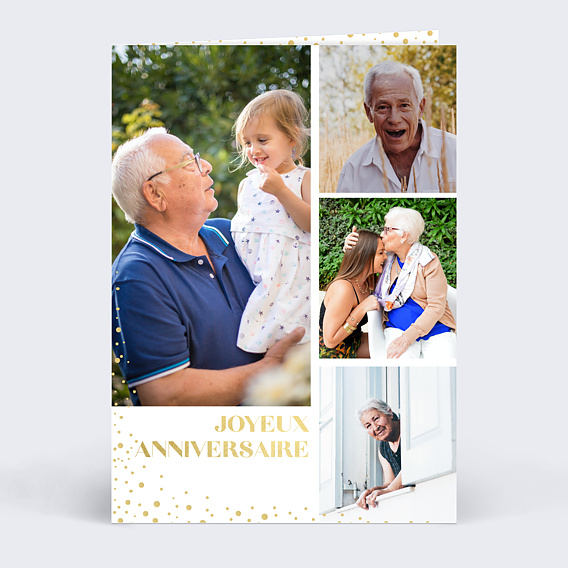 Carte anniversaire adulte Pailettes