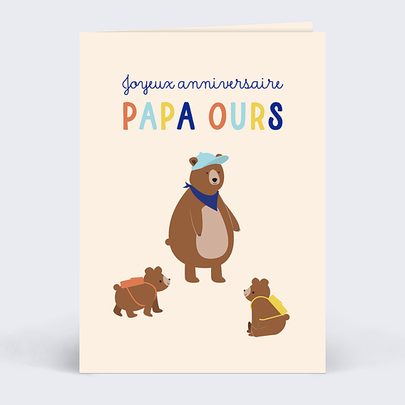 Carte anniversaire adulte Papa Ours