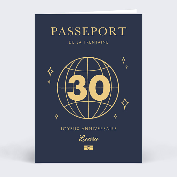Carte anniversaire adulte Passeport