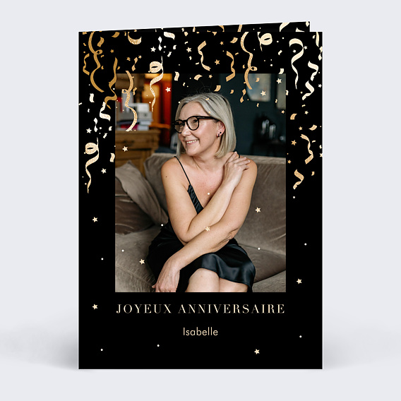 Carte anniversaire adulte Pluie de Confettis