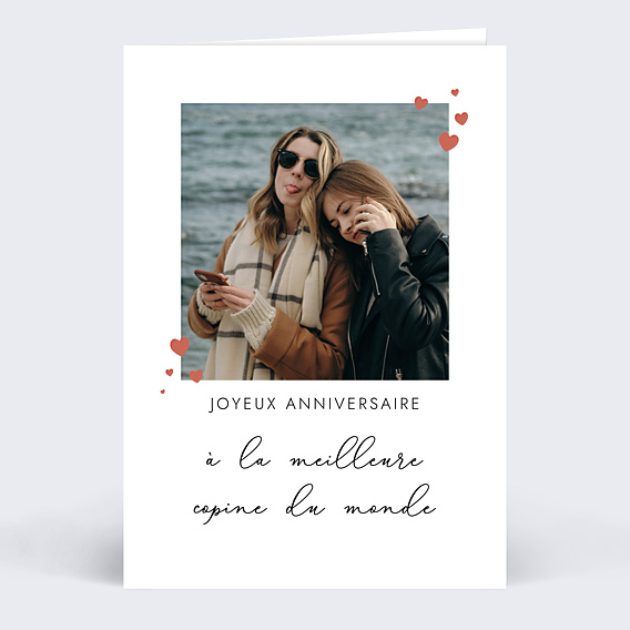 Carte anniversaire Encadré Cœurs