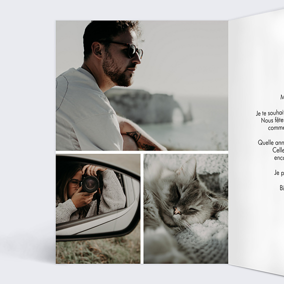 Carte anniversaire Photo Pleine Page Intérieur Gauche
