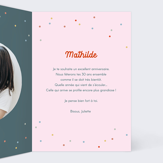 Carte anniversaire Chat Festif Intérieur Droit